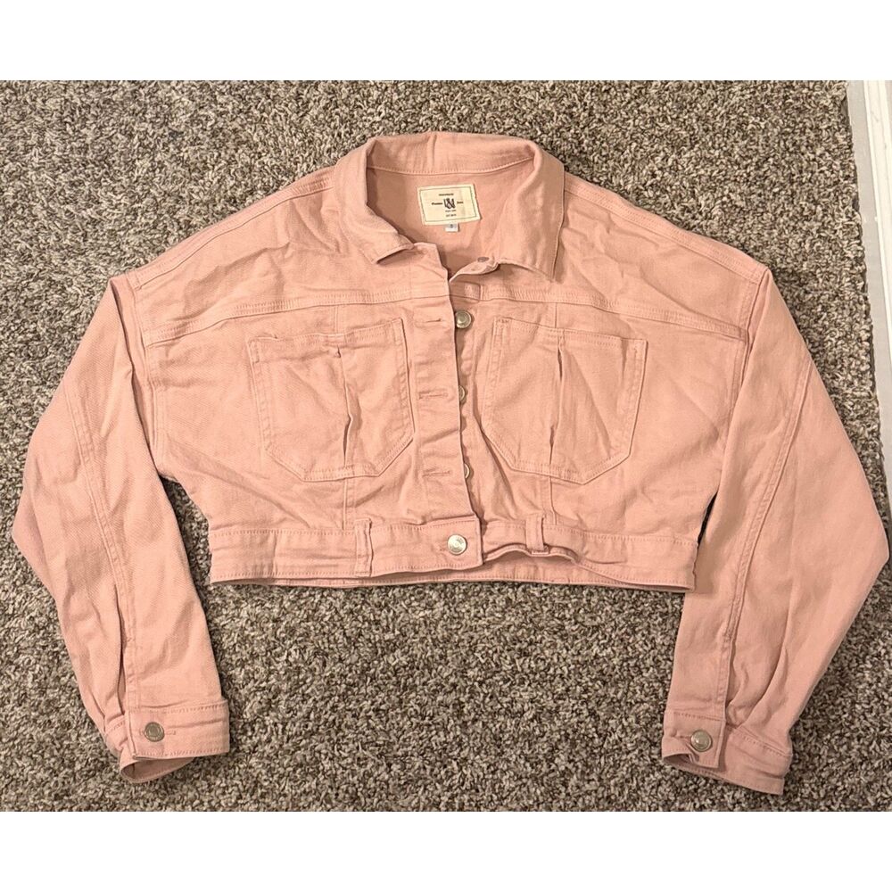 Dusty Pink Cropped Denim Jacket